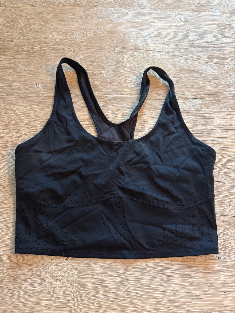 Seamless Black Racerback Longline Sports Bralette
